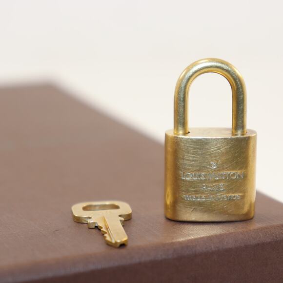 Louis Vuitton Brass Padlock & Key Set #338 Made in France - Picture 2 of 3